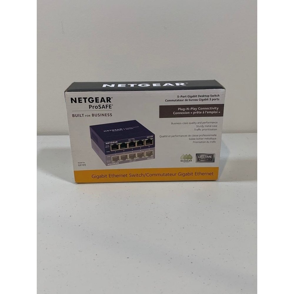 New Netgear ProSafe 5 Port Gigabit Ethernet Desktop Switch GS105